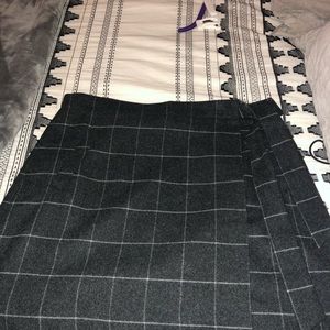 Jcrew wool wrap plaid skirt